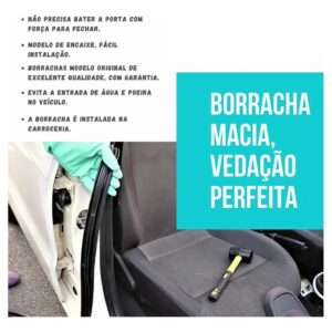 Borracha De Vedação Da Porta Uno Mille Premium Elba- 2 Peças
