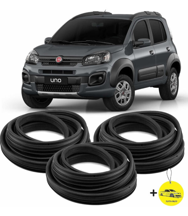 Kit Borracha De Vedação Porta E Porta Malas Uno Vivace - 3pç
